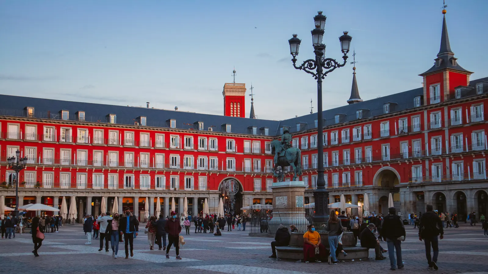 Plaza Mayor in Madrid with people